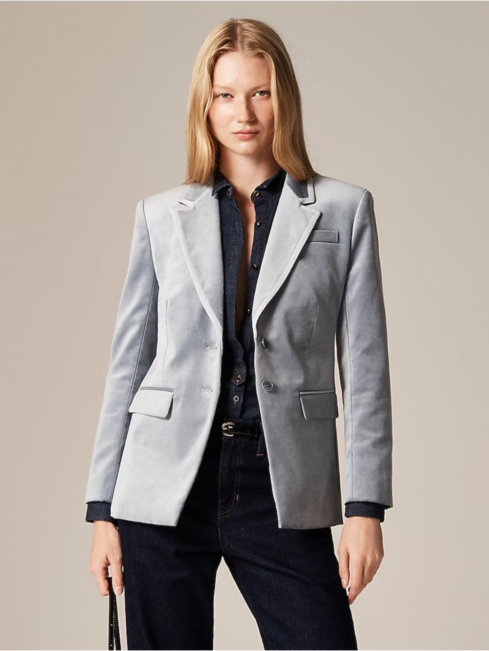 J. Crew Madelyn Blazer in Velvet Size 10 in Slate Blue